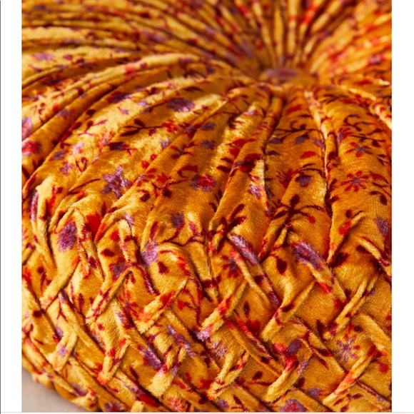 Urban Outfitters Bedding Nwt Pintuck Floral Round Pillow In Mustard Yellow Poshmark